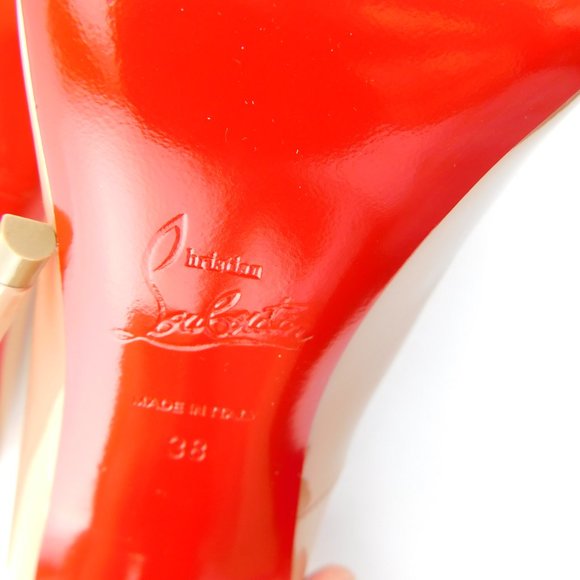 New CHRISTIAN LOUBOUTIN Blush Nude Patent Leather Classic Stiletto Heel Pumps 38 - Picture 8 of 8